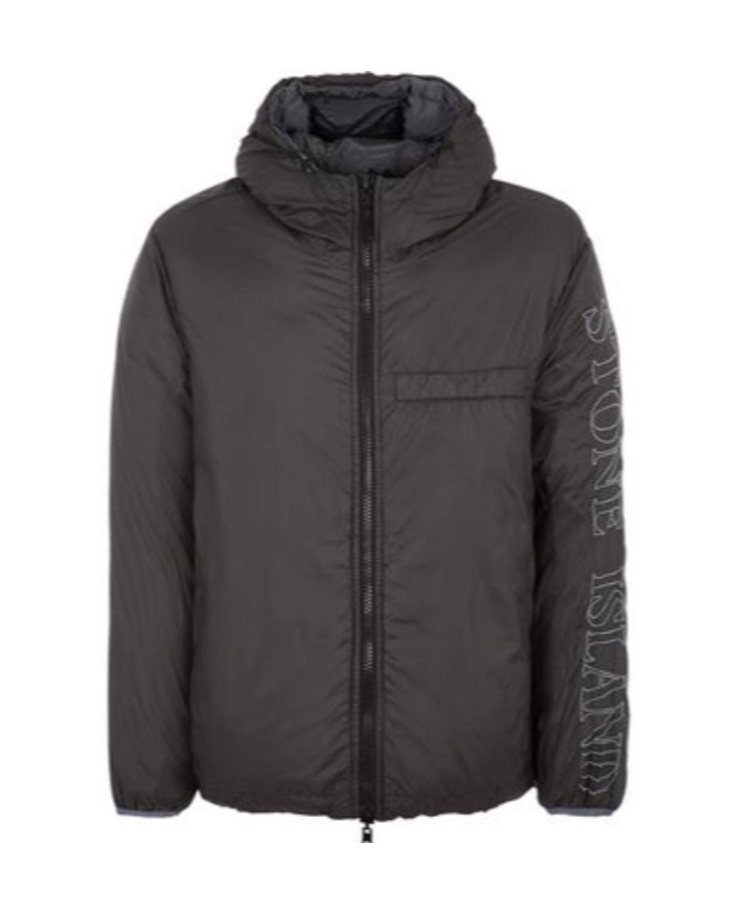 Stone Island Gray Compass-Patch Padded Jacket for men