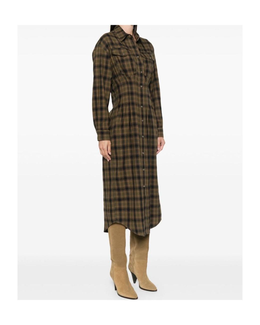 Isabel Marant Black Isabel Marant Étoile Timea Checked Shirt Dress