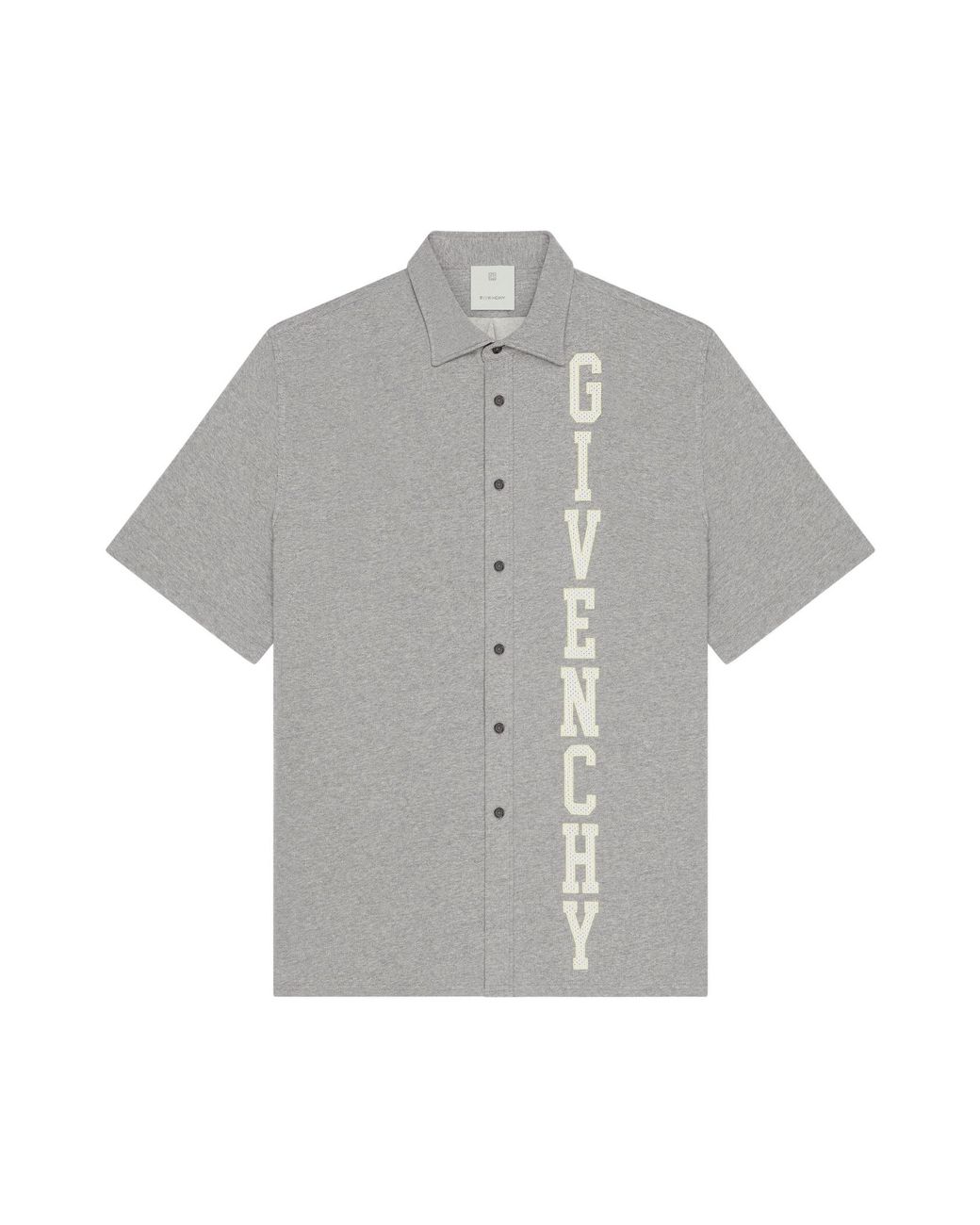 Givenchy Gray Logo Printed Short-Sleeved Shirt for men