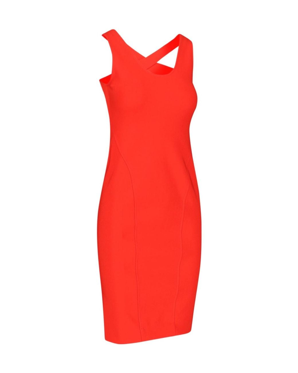 Alaïa Red Alaïa Crossback Sleeveless Midi Dress