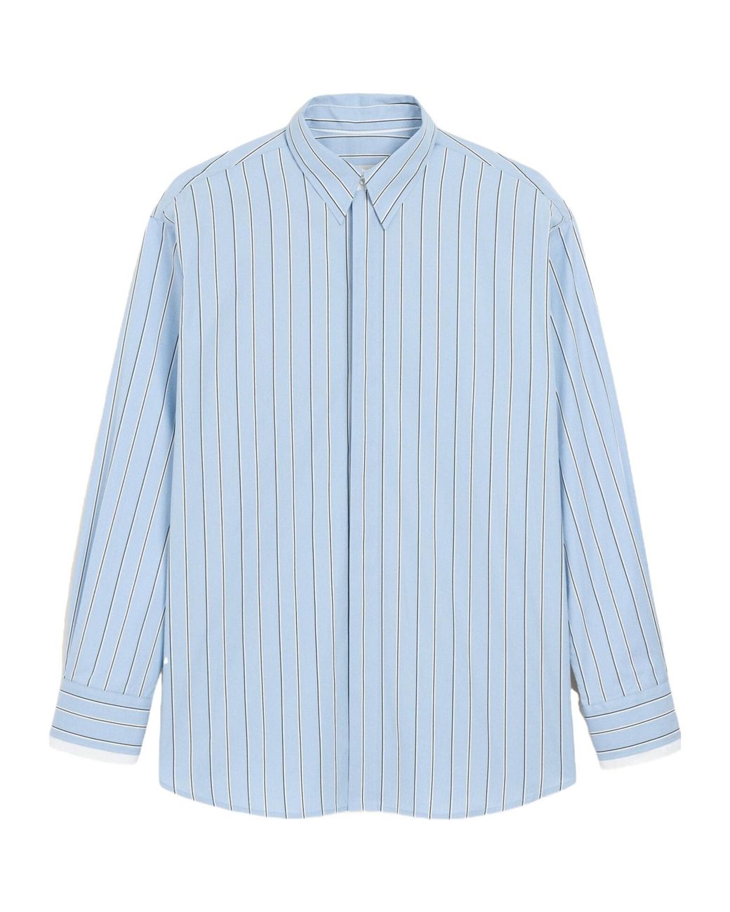 AMI Blue Ami Oversized Striped Shirt for men