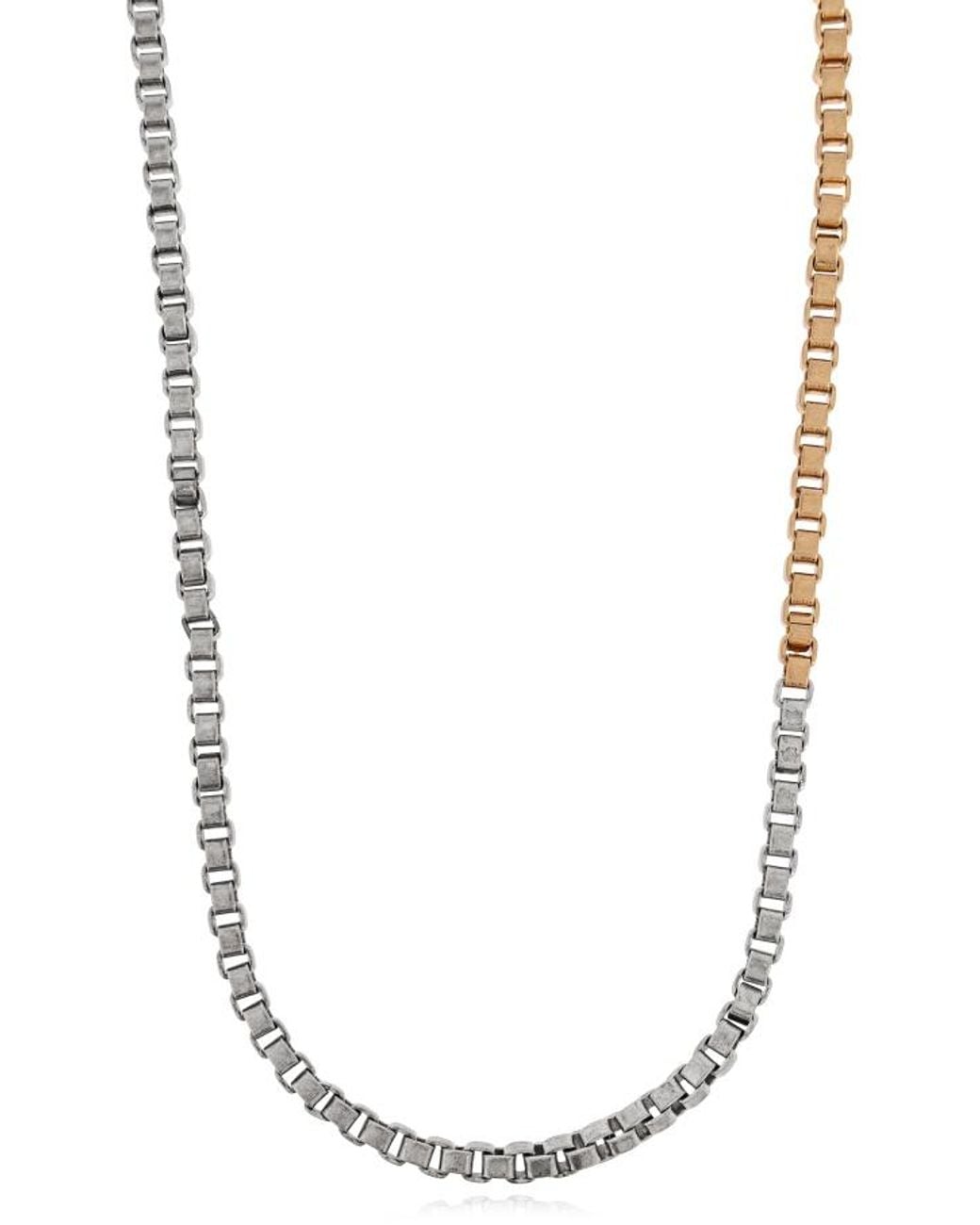 AllSaints White Dual Tone Box Chain Necklace