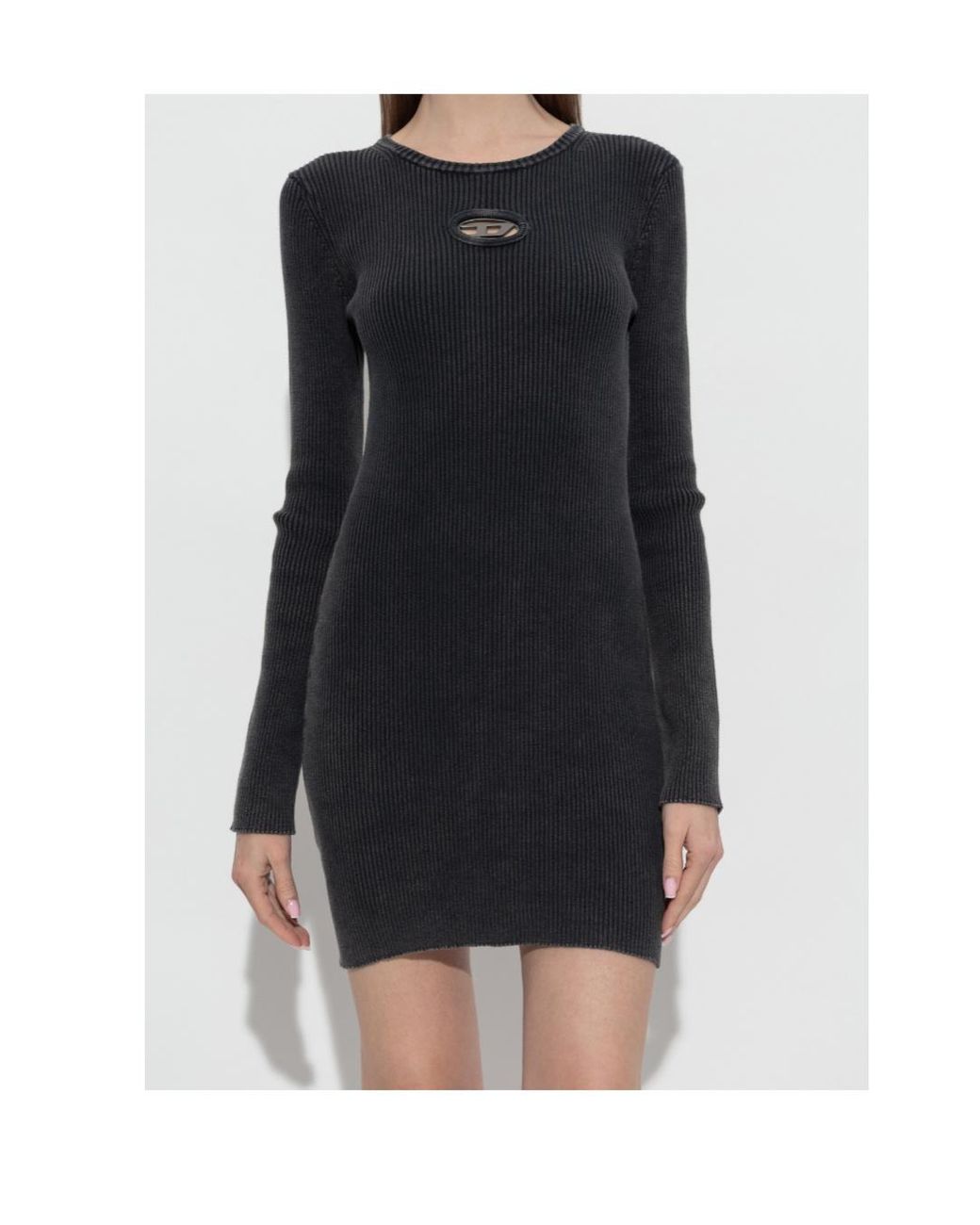 DIESEL Black M-Anchorage Ribbed Knitted Dress