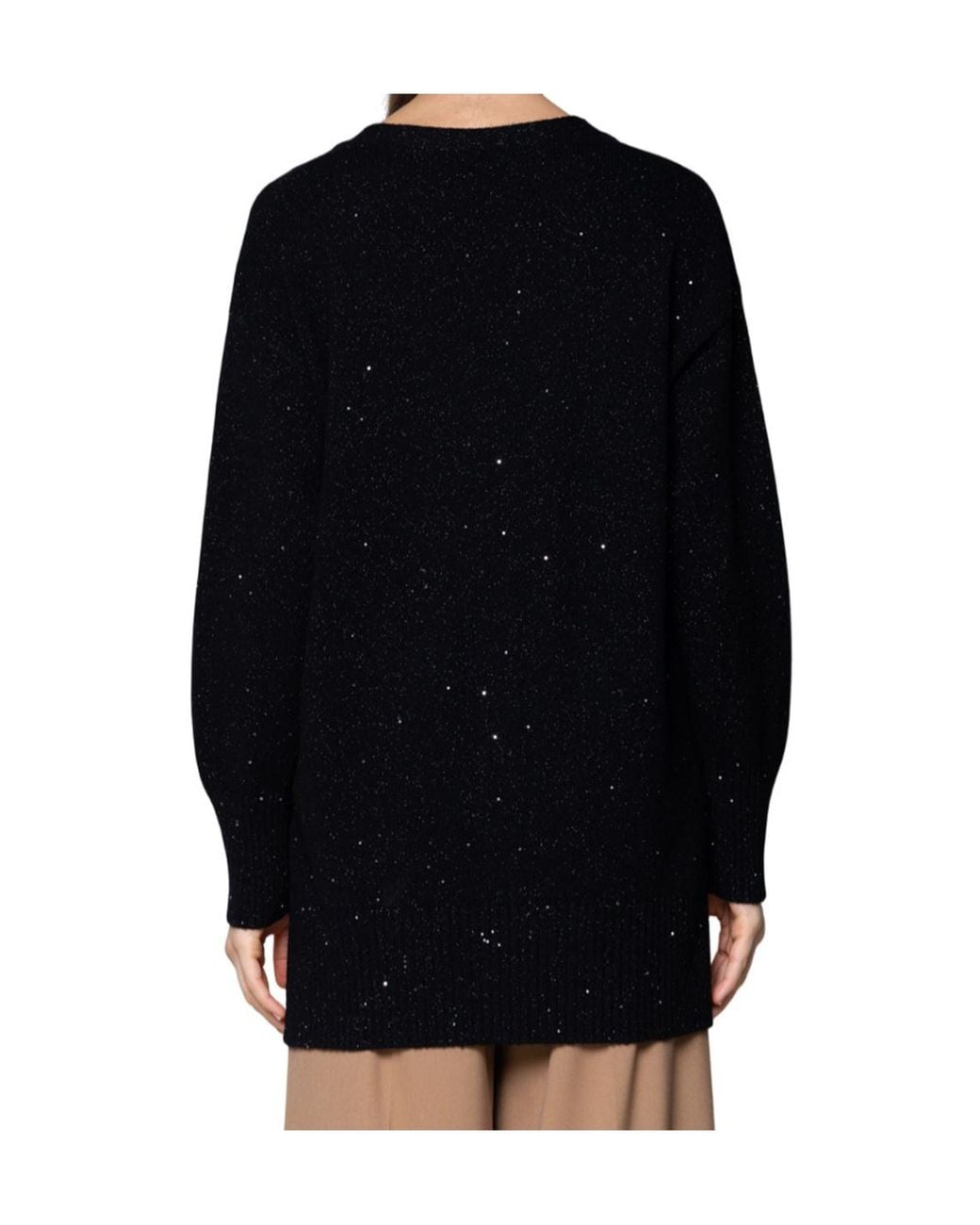 Kaos Black Long-Sleeved Knitted Cardigan