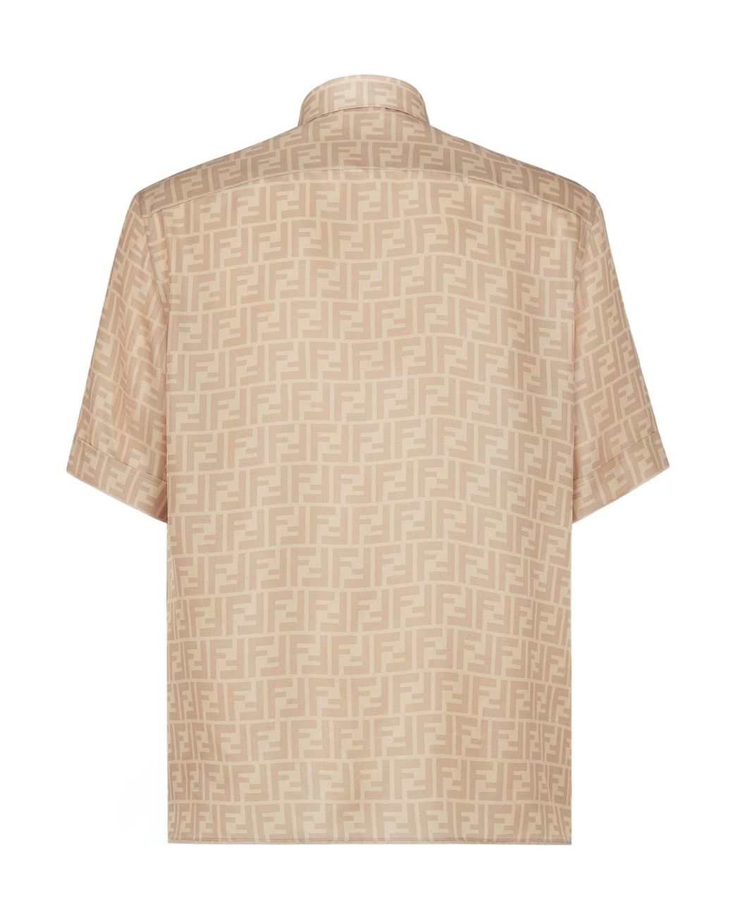 Fendi Natural Logo Detailed Short Sleeved Shirt for men