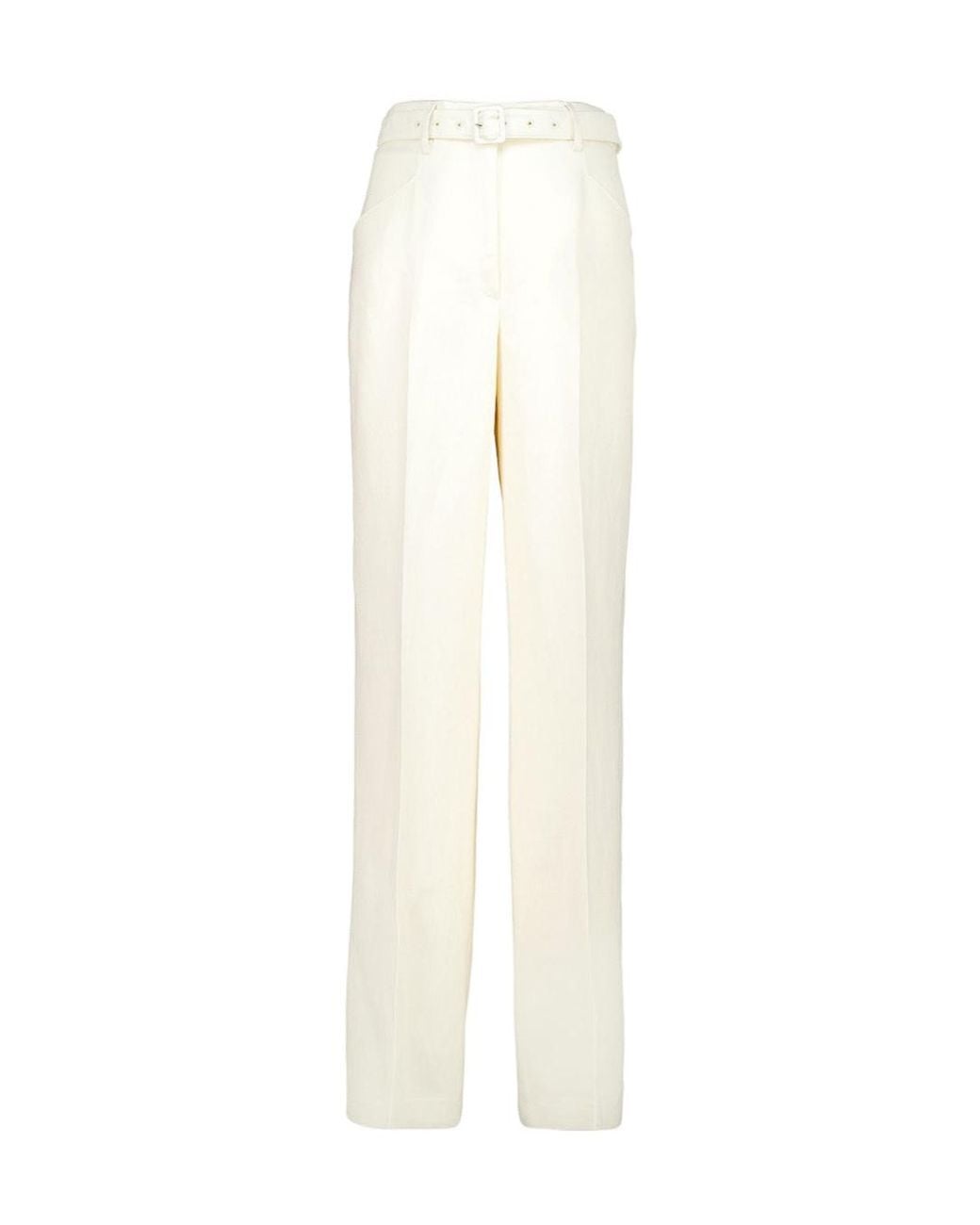 Gabriela Hearst White Norman Textured-Linen Trousers