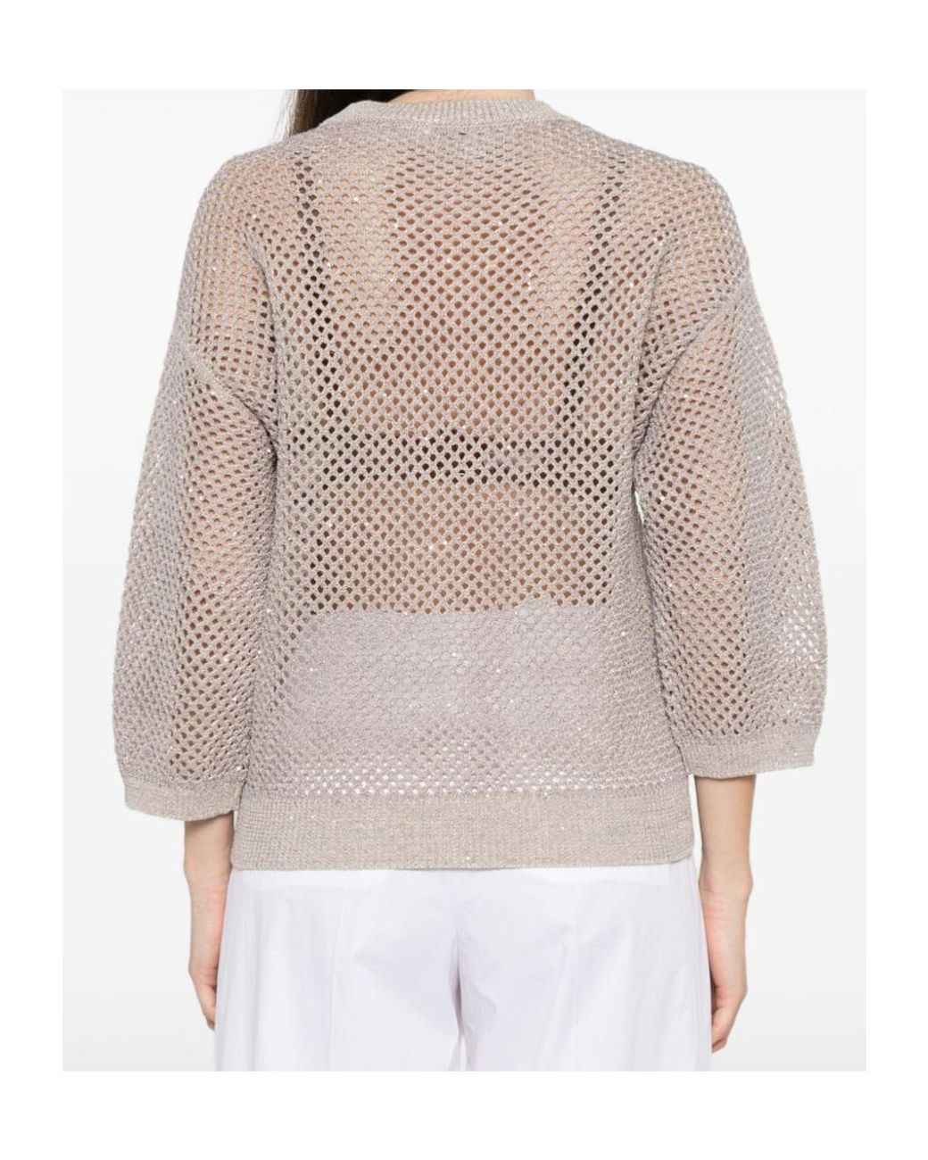 Peserico Natural Open-Knit Jumper