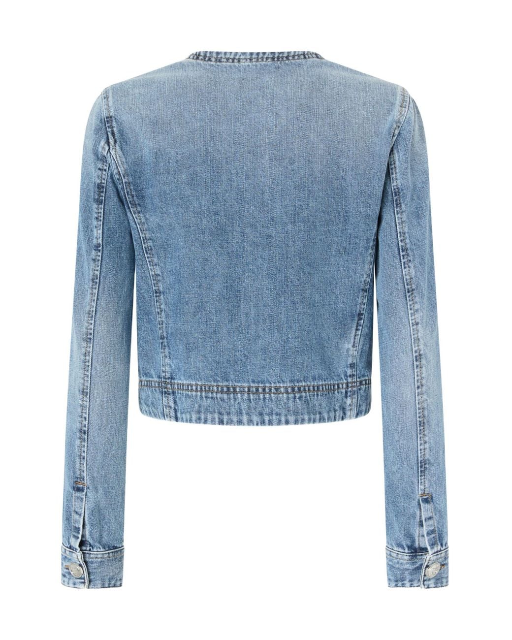 Pinko Blue Crewneck Denim Jacket