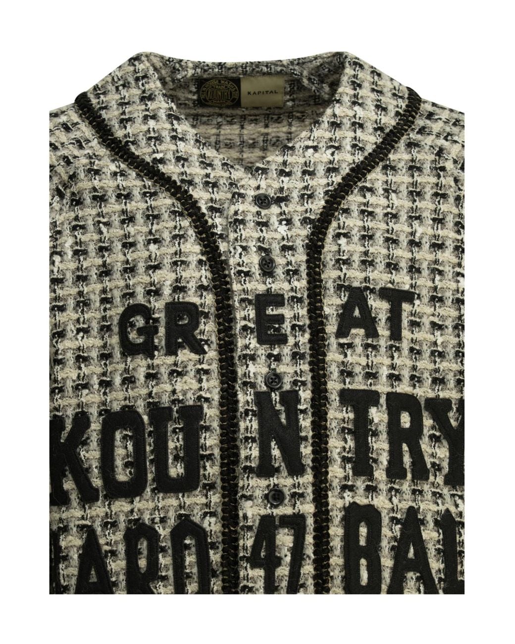 Kapital Gray Long-Sleeved Tweed Cardigan for men
