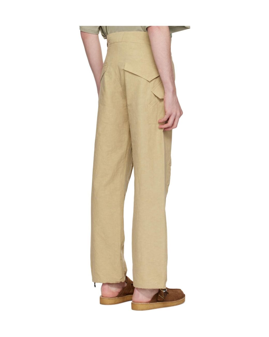 RANRA Natural Slub-Texture Straight Trousers for men