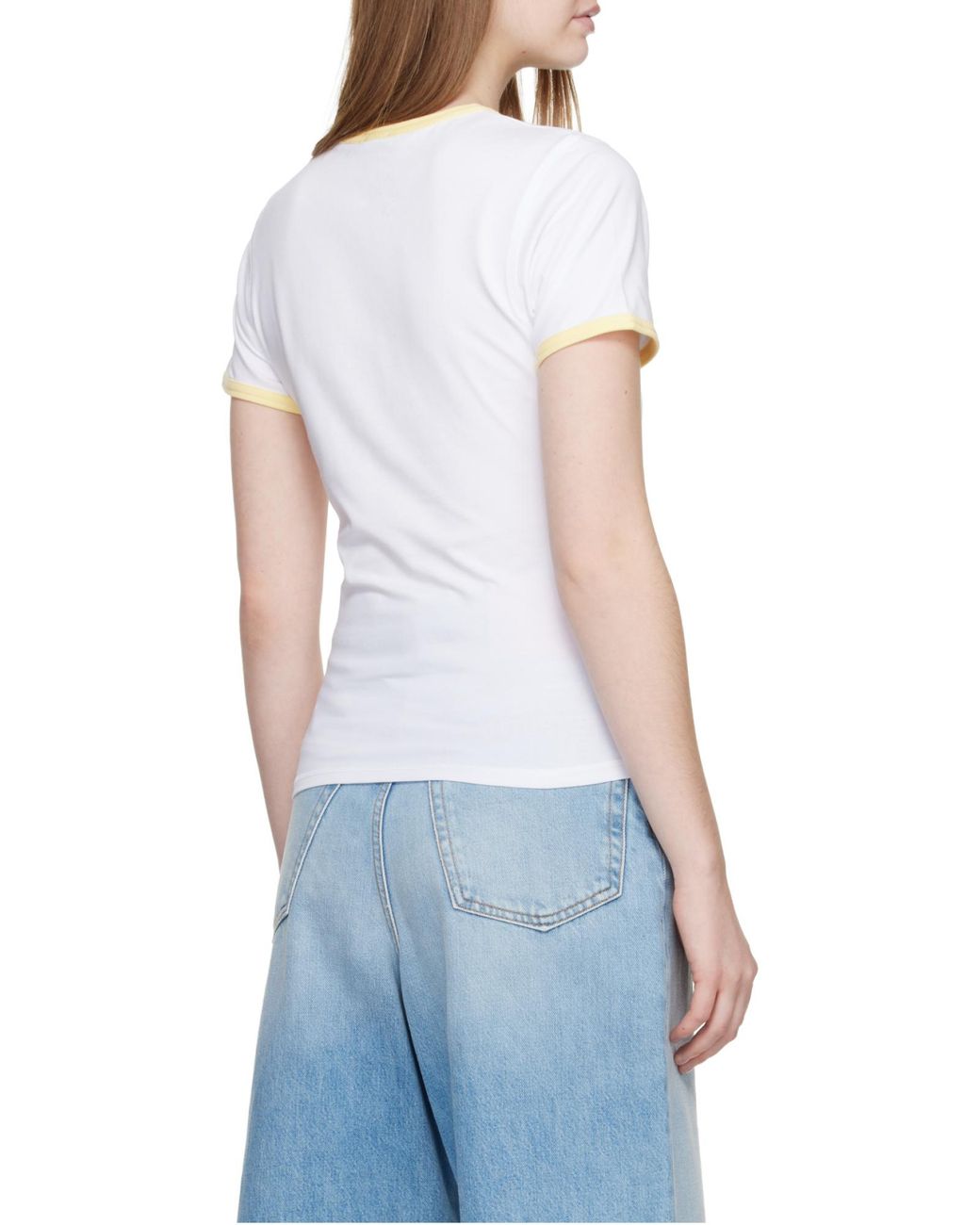 Casablanca Blue Longline Ringer Graphic-Print T-Shirt