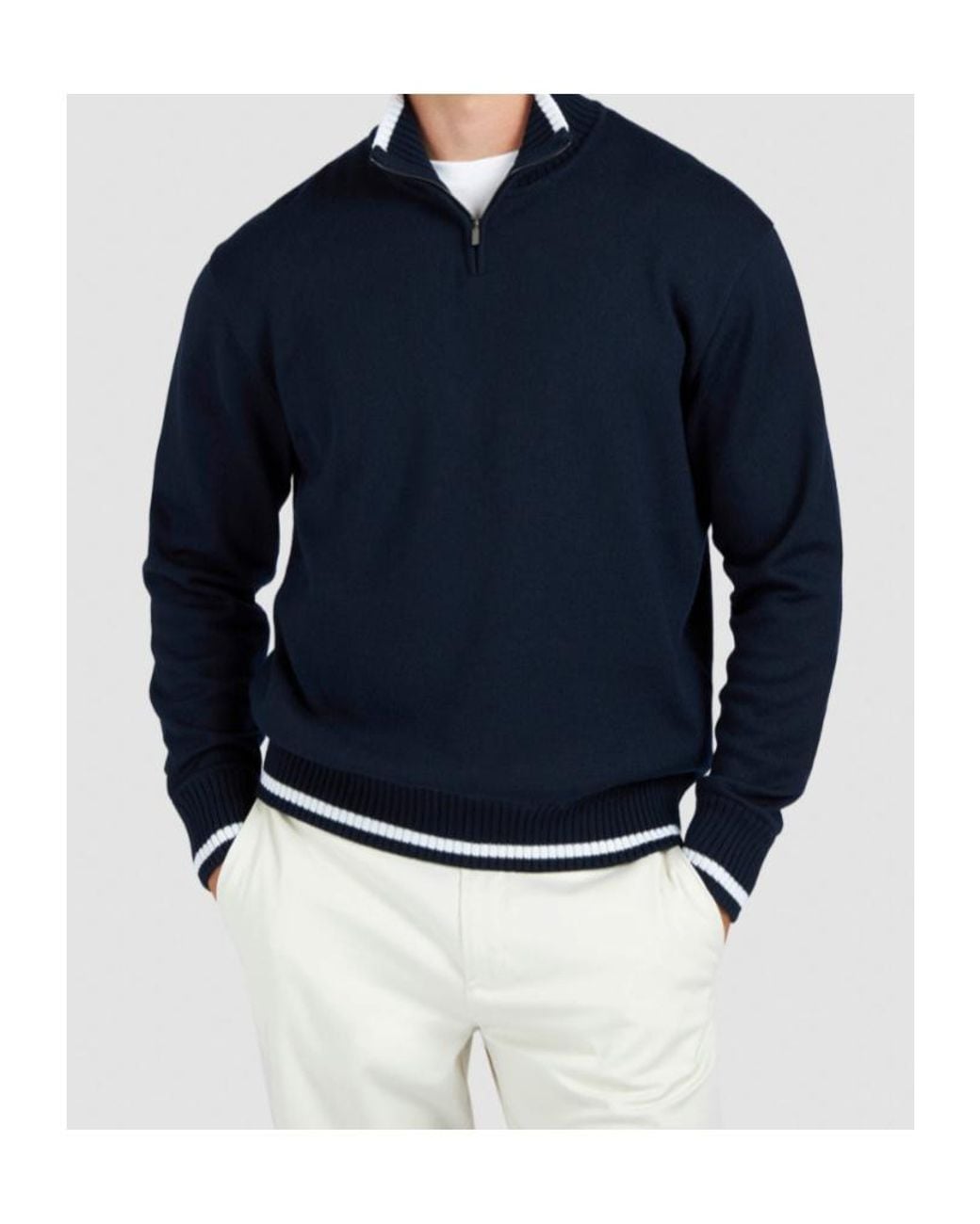 Paul & Shark Blue Malia Half Zip Knitted Sweater for men