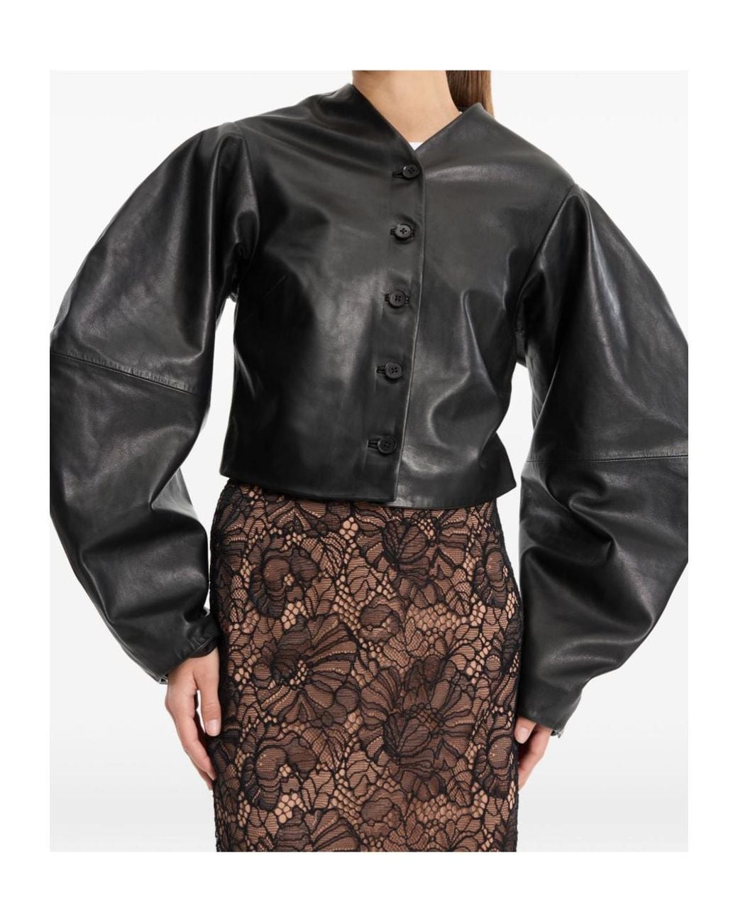 ROTATE BIRGER CHRISTENSEN Black Leather Jacket