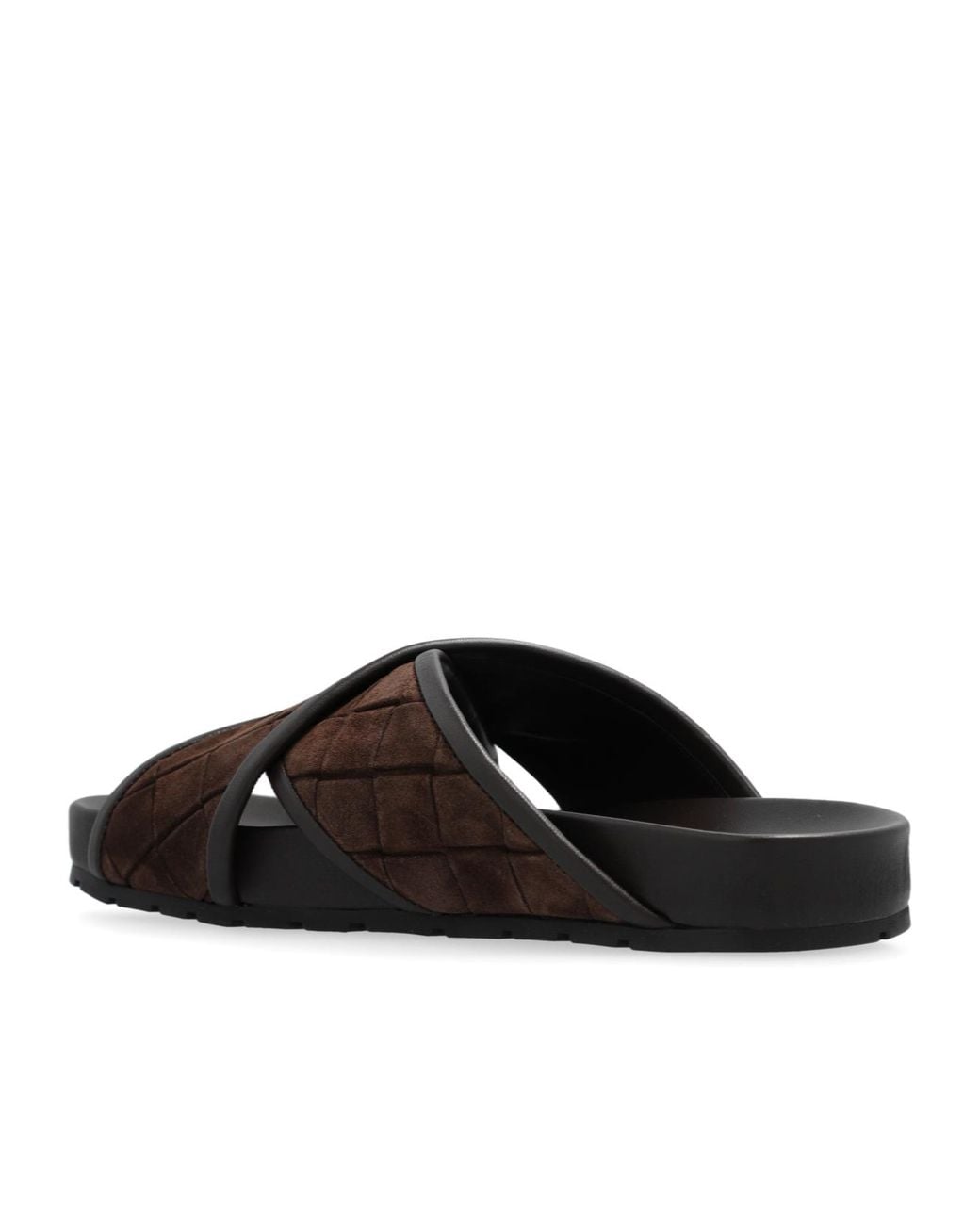 Bottega Veneta Brown Crossover Strap Slip-On Sandals for men
