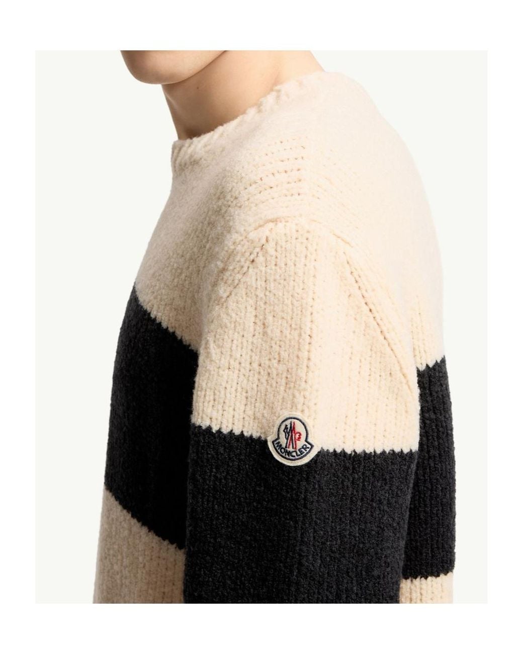 Moncler Black Striped Knitted Jumper for men