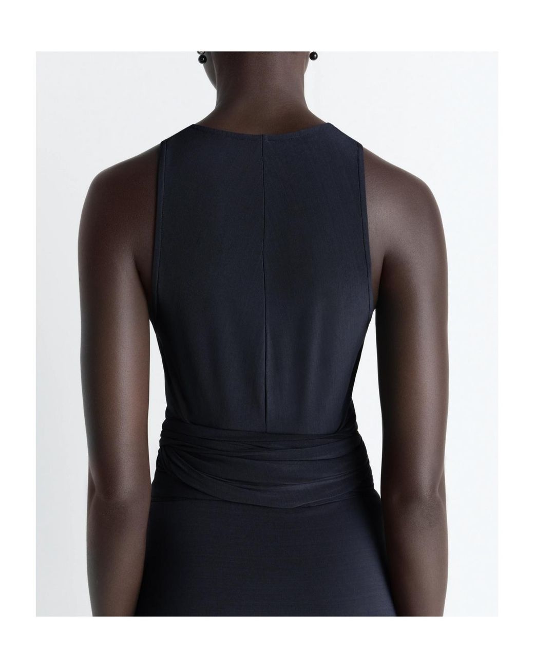 Lemaire Black Draped Wrap Top