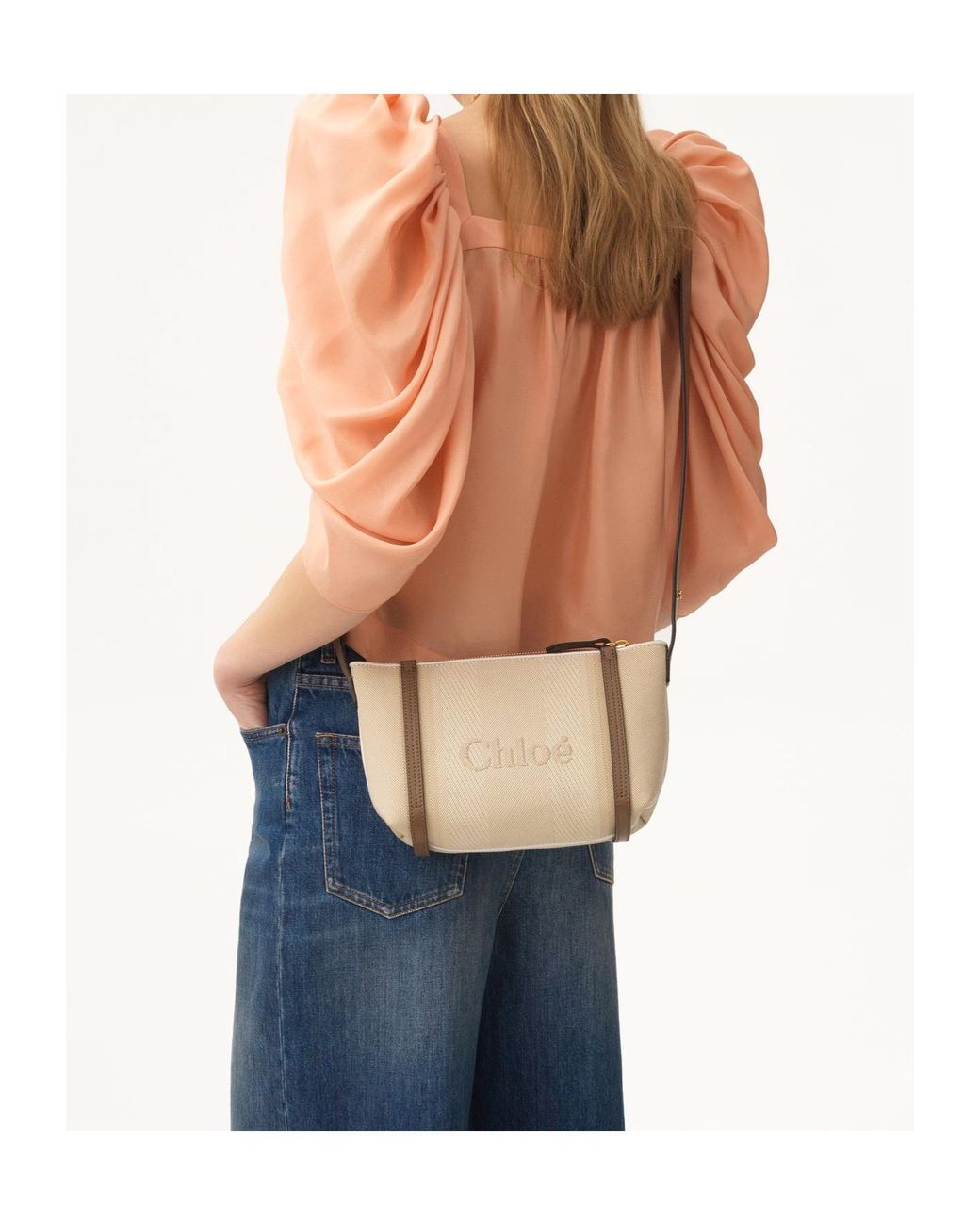 Chloé White Chloé Carry Logo Detailed Shoulder Bag