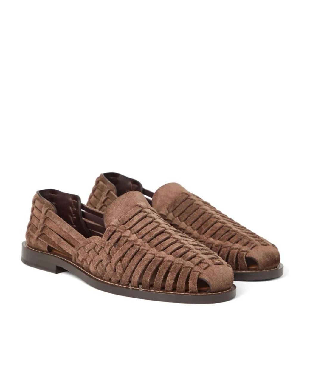 Brunello Cucinelli Brown Woven Sandals for men
