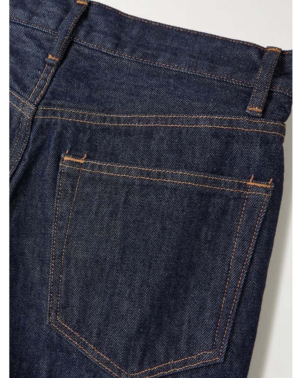 Auralee Blue High-Rise Straight-Leg Jeans