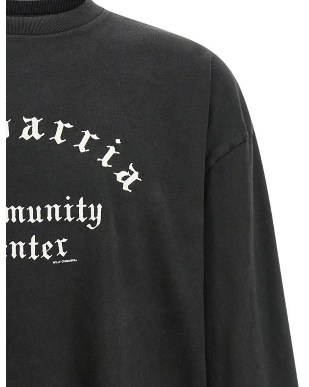 Willy Chavarria Black Community Center Long-Sleeved Buffalo T-Shirt for men