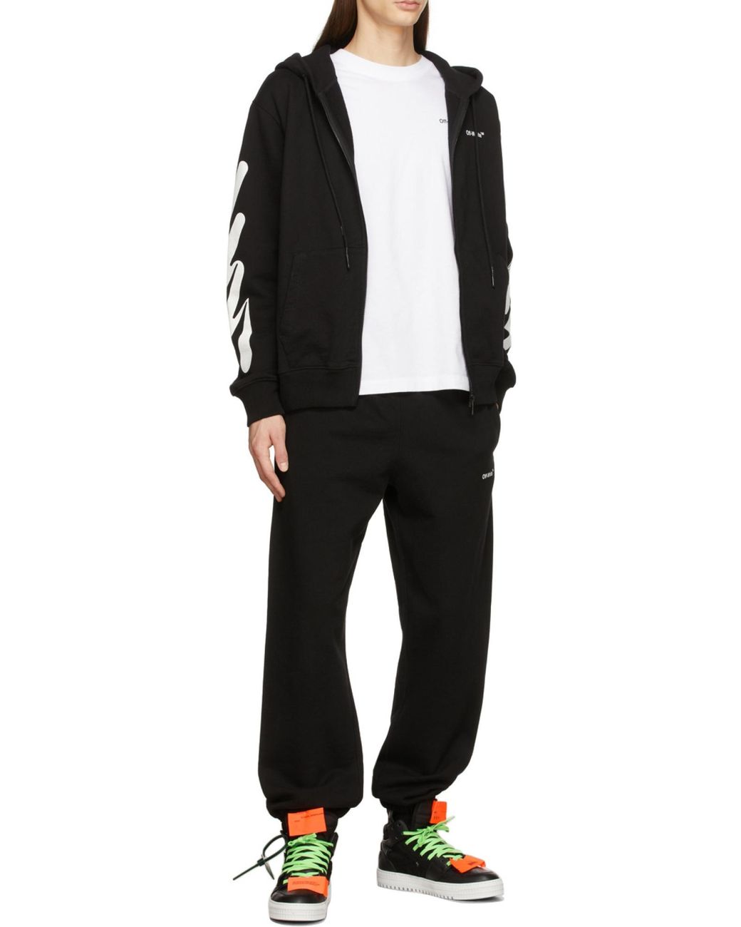 Off-White c/o Virgil Abloh White Logo Detailed Crewneck T-Shirt for men