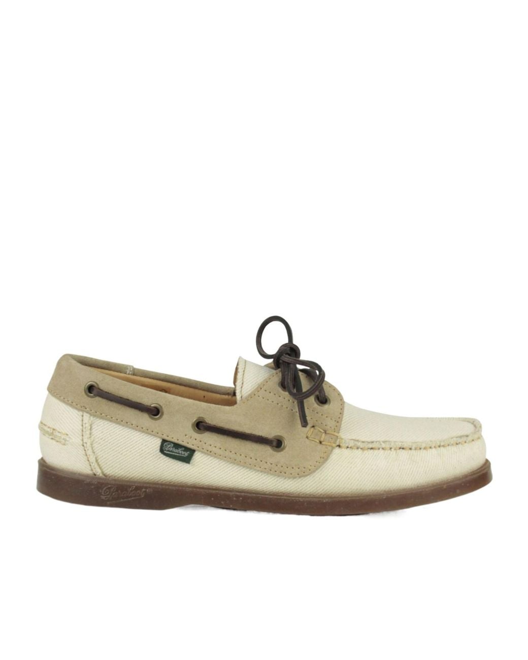 Paraboot White Lace-Up Boat Shoes for men