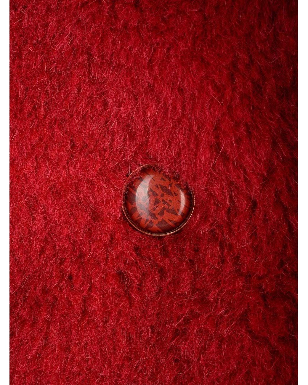 Max Mara Red Double-Breasted Long-Sleeved Coat