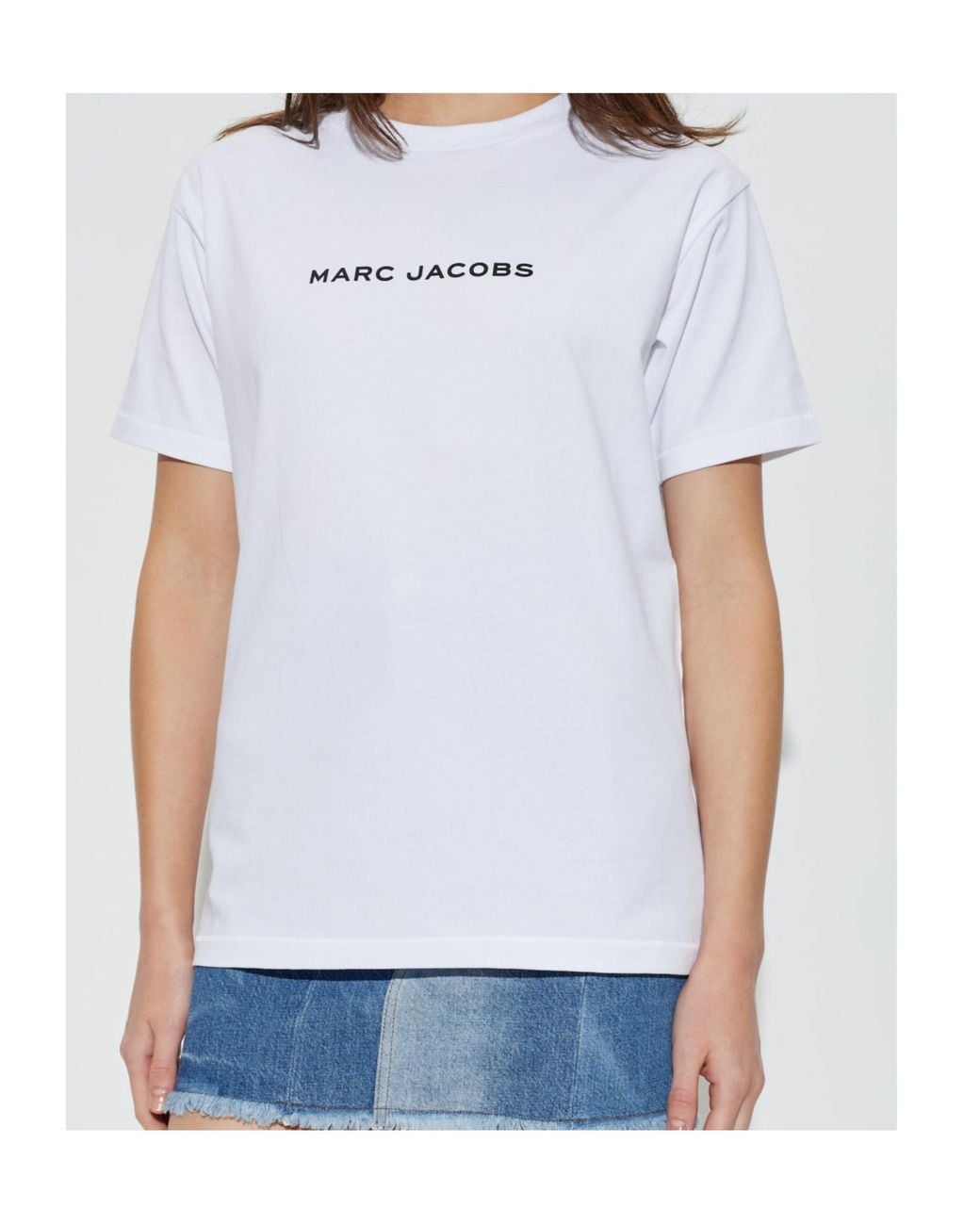 Marc Jacobs White Logo Printed Oversized Crewneck T-Shirt