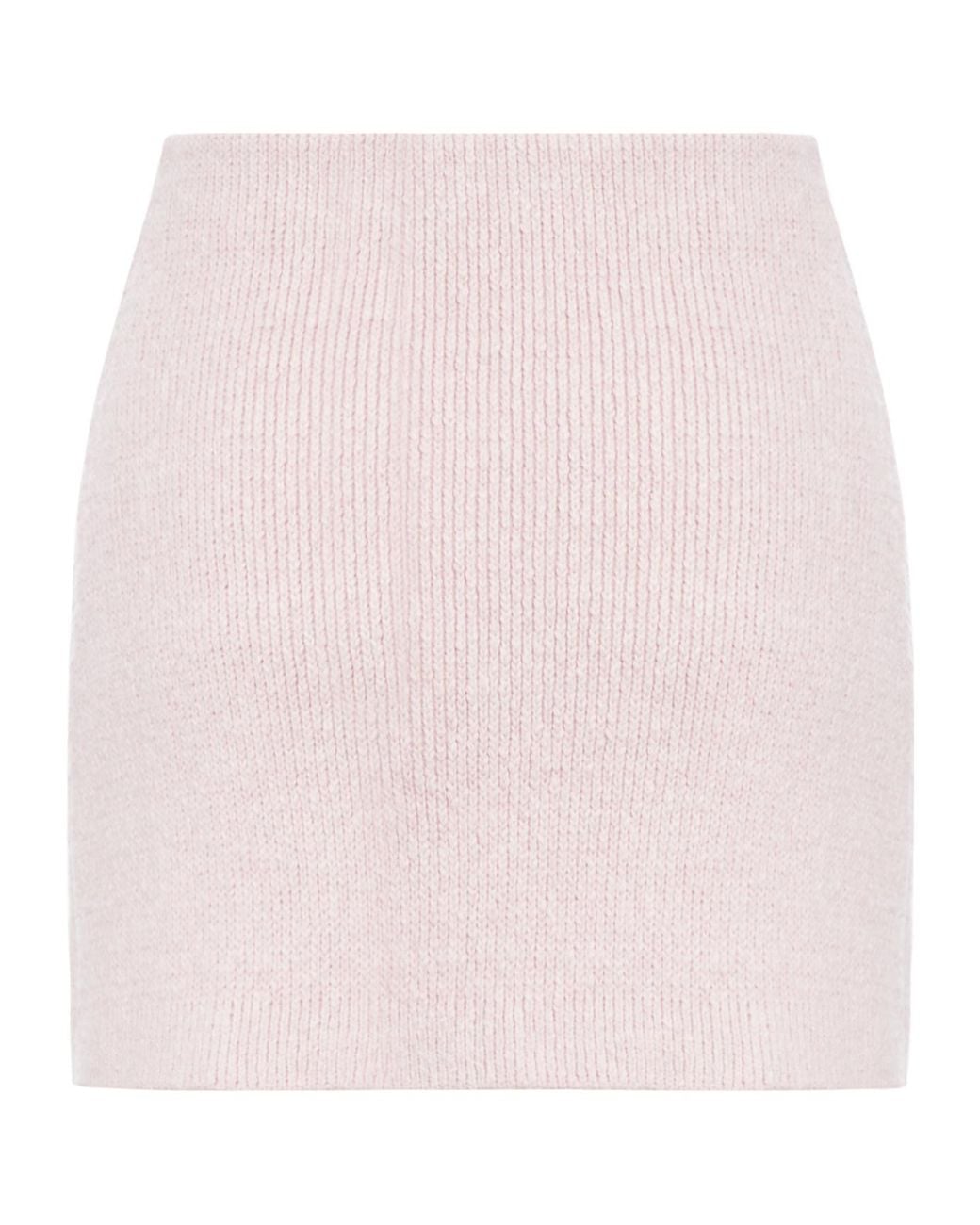Self-Portrait Pink Melange Knitted Skirt