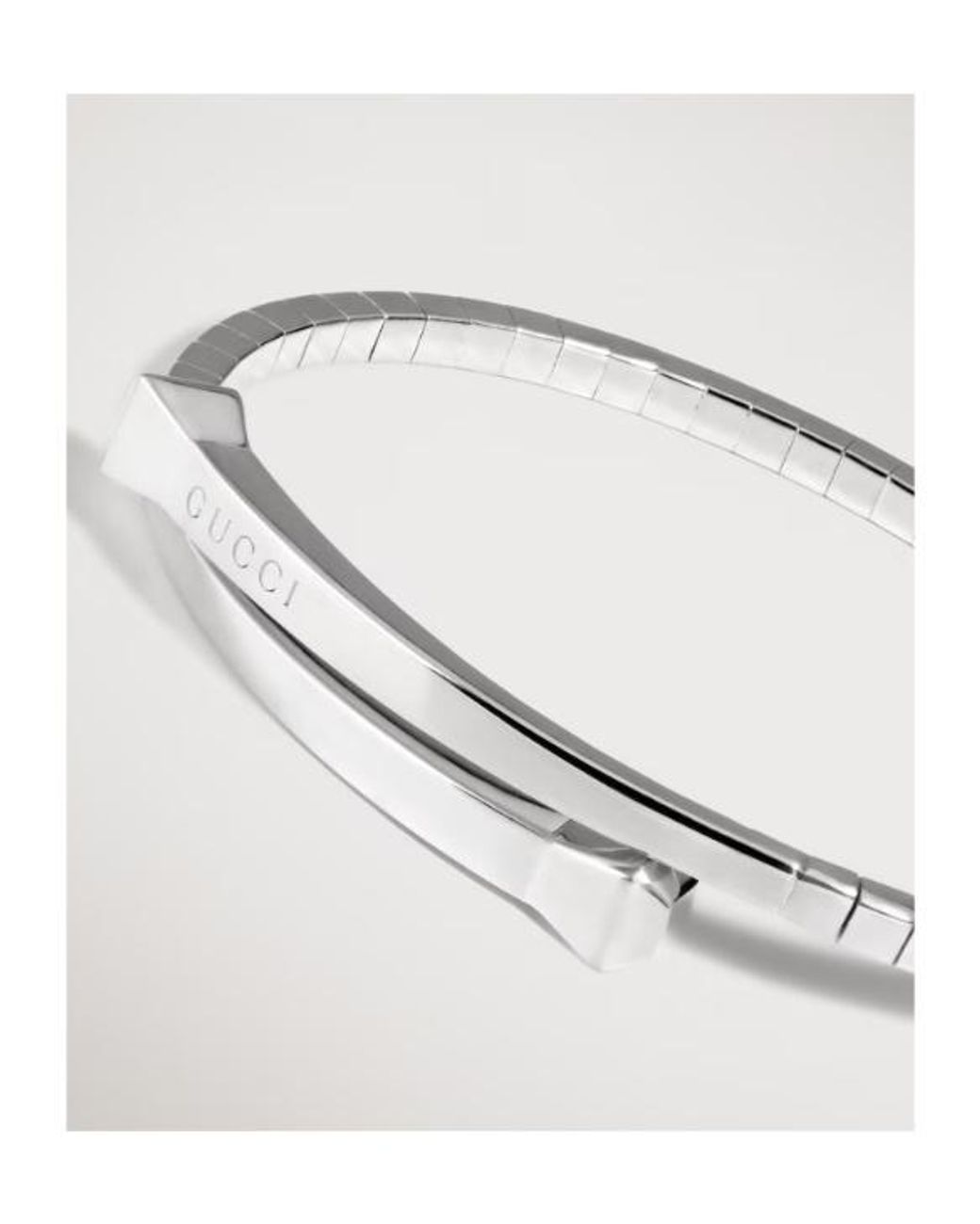 Gucci White Chiodo Flexible Bangle Bracelet for men