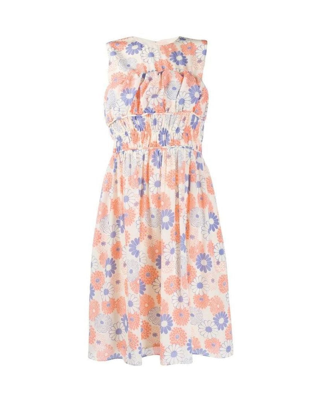 KENZO Pink Plum Blossom Sleeveless Short Dress