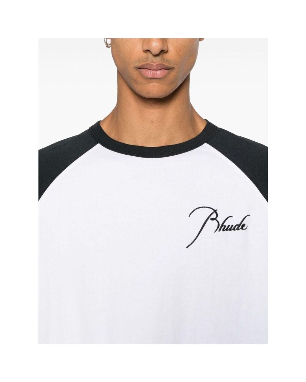 Rhude Black Signature Logo Raglan T-Shirt for men