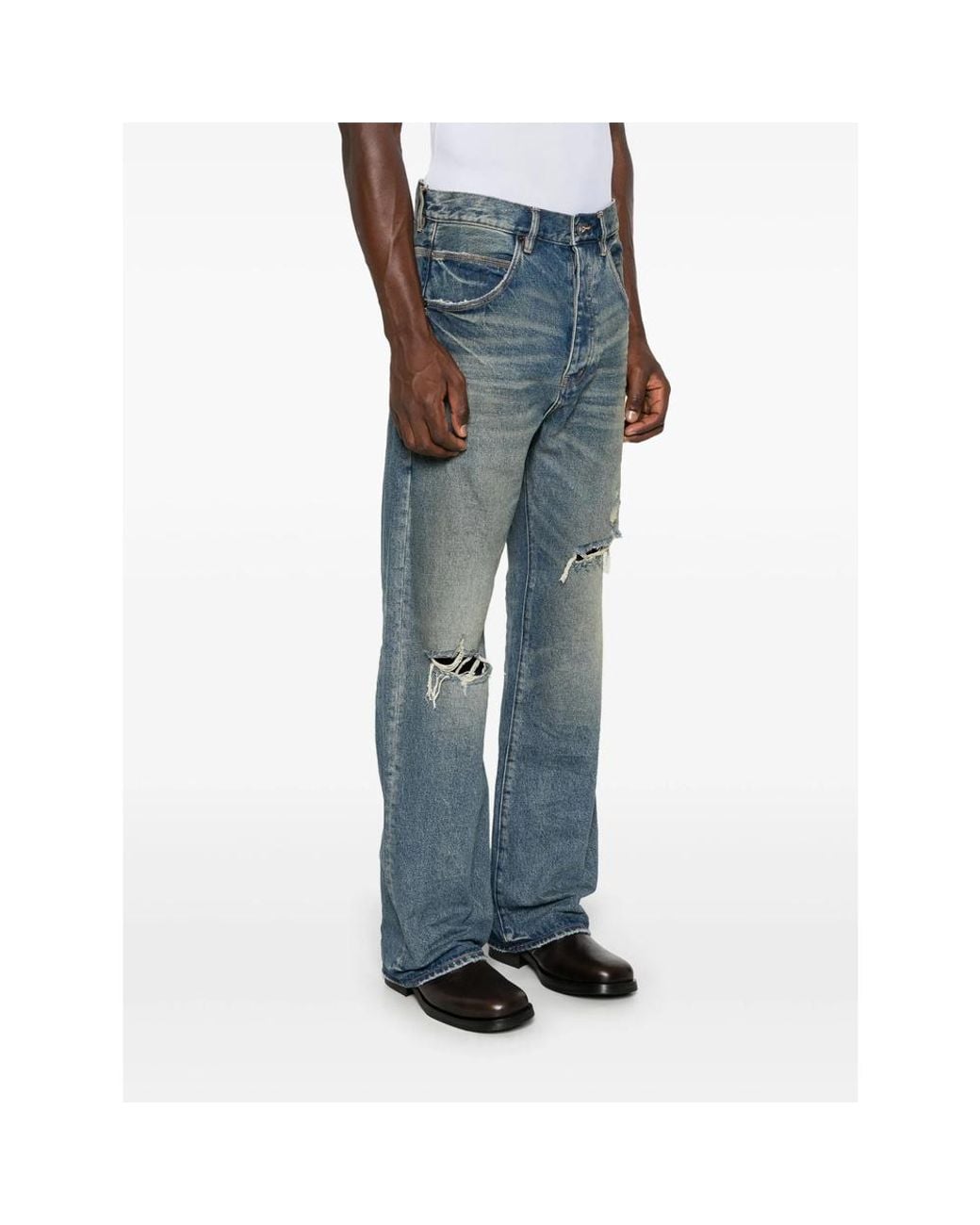 Purple Brand Blue Belt Loop Jeans for men
