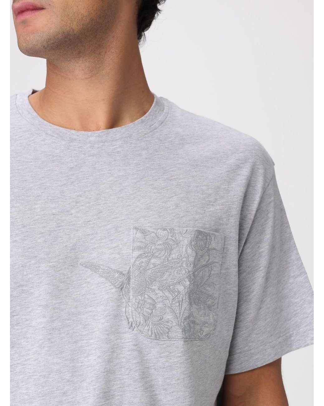 Etro White Regular Fit Crewneck T-Shirt for men