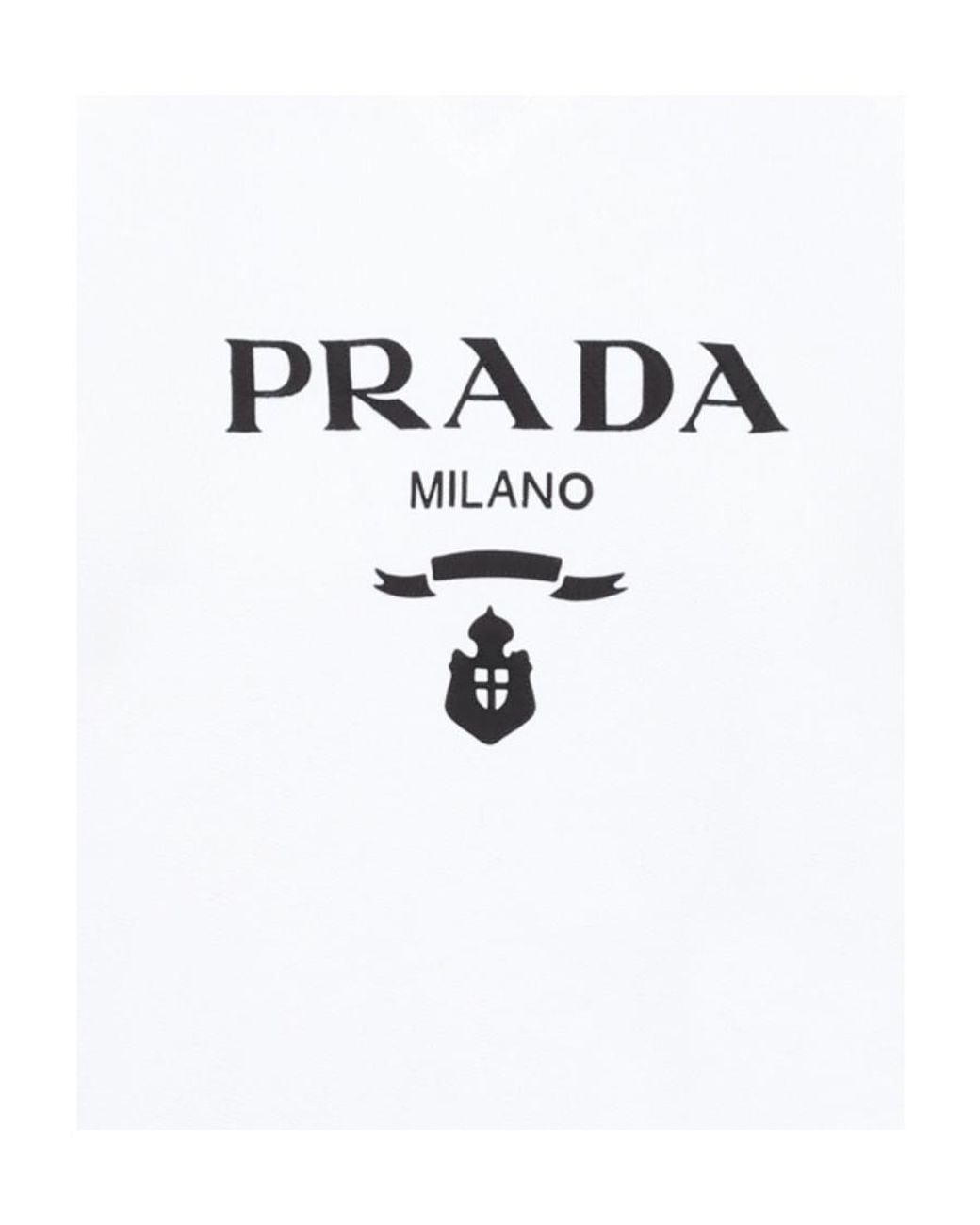 Prada White Logo-Print Cotton Sweatshirt