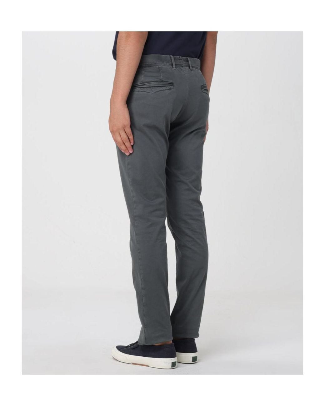 Incotex Blue Belt-Loops Tapered-Leg Trousers for men