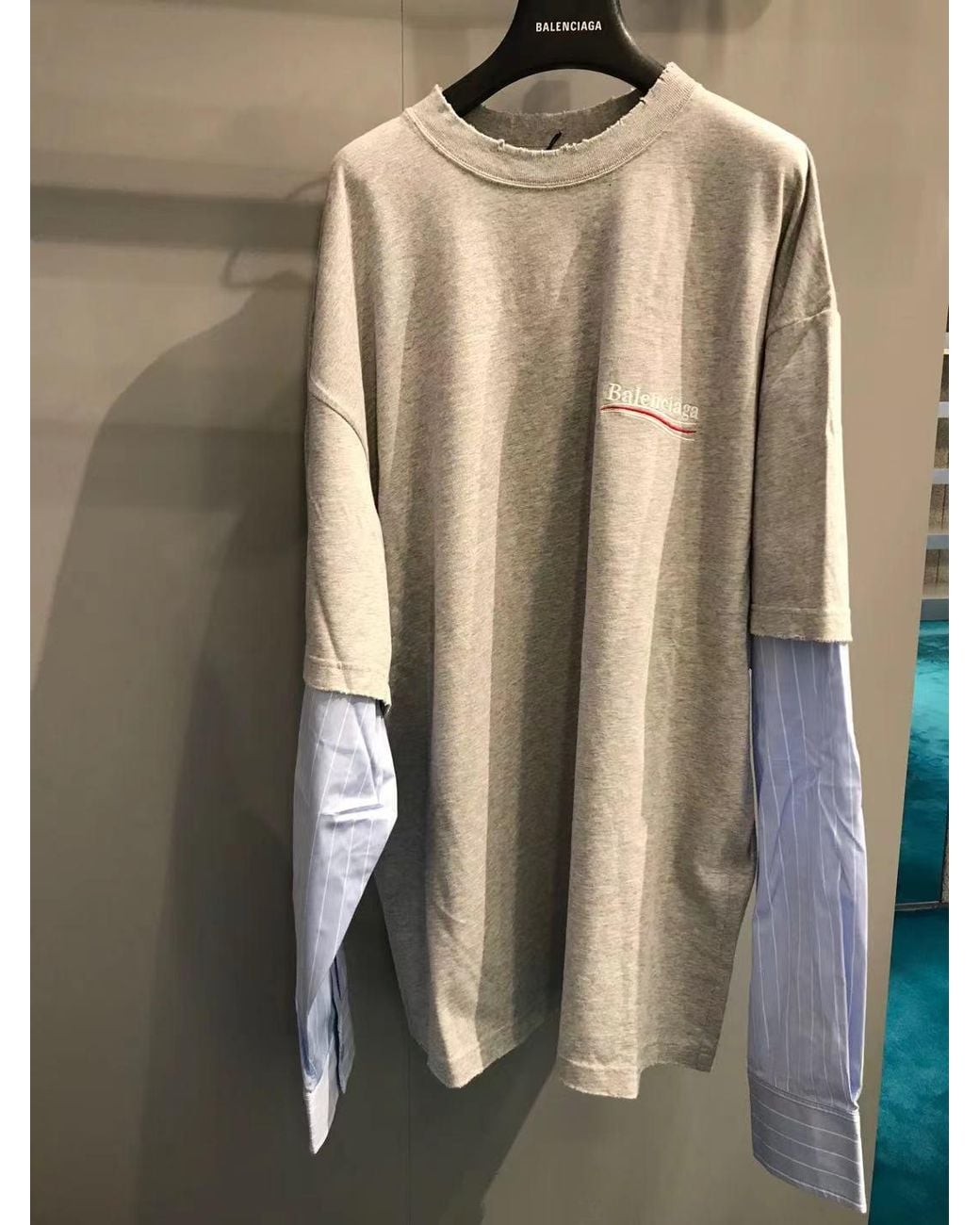 Balenciaga Gray T-Shirt Political Campaign Layered for men
