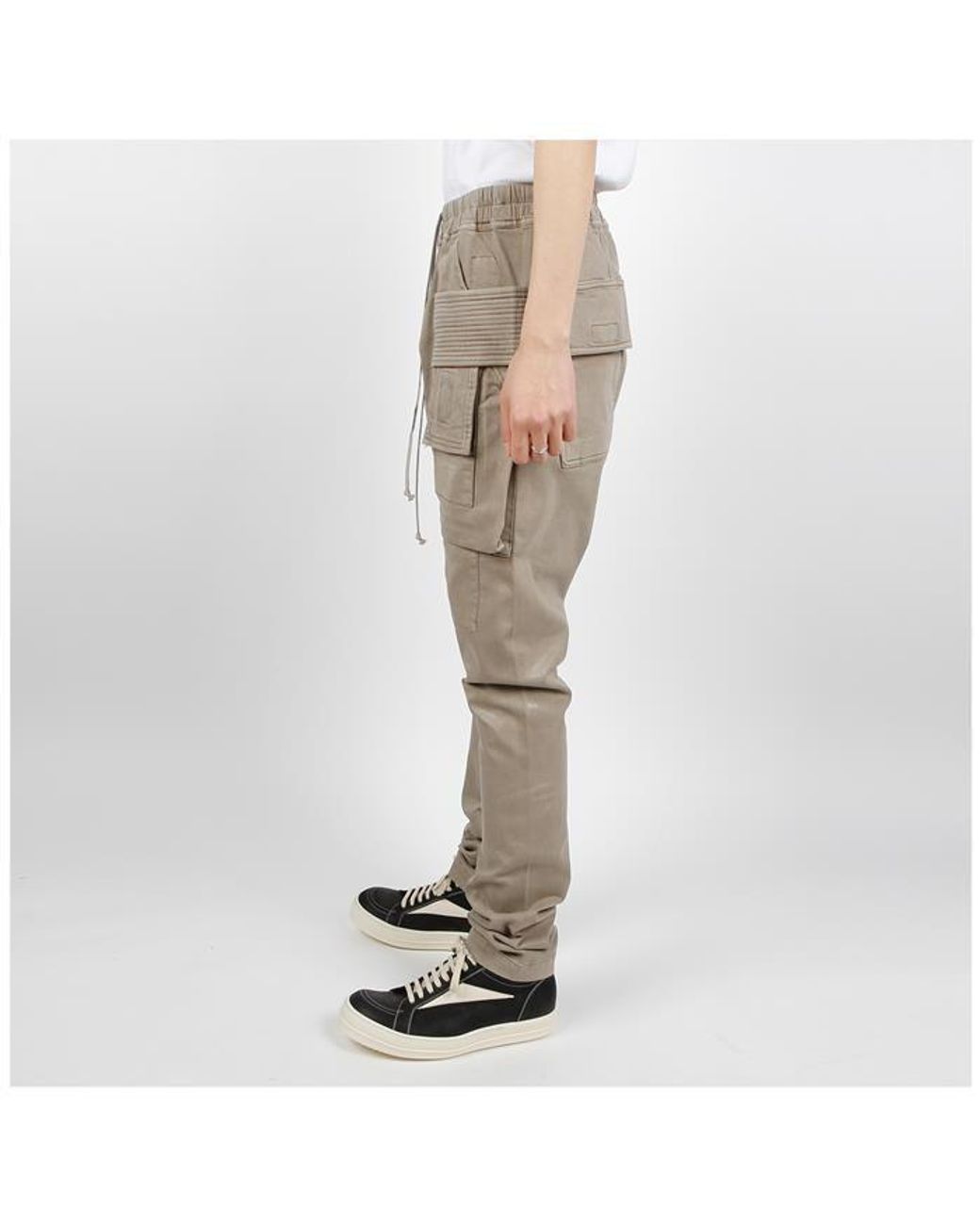 Rick Owens Natural Drawstring Cargo Pants for men