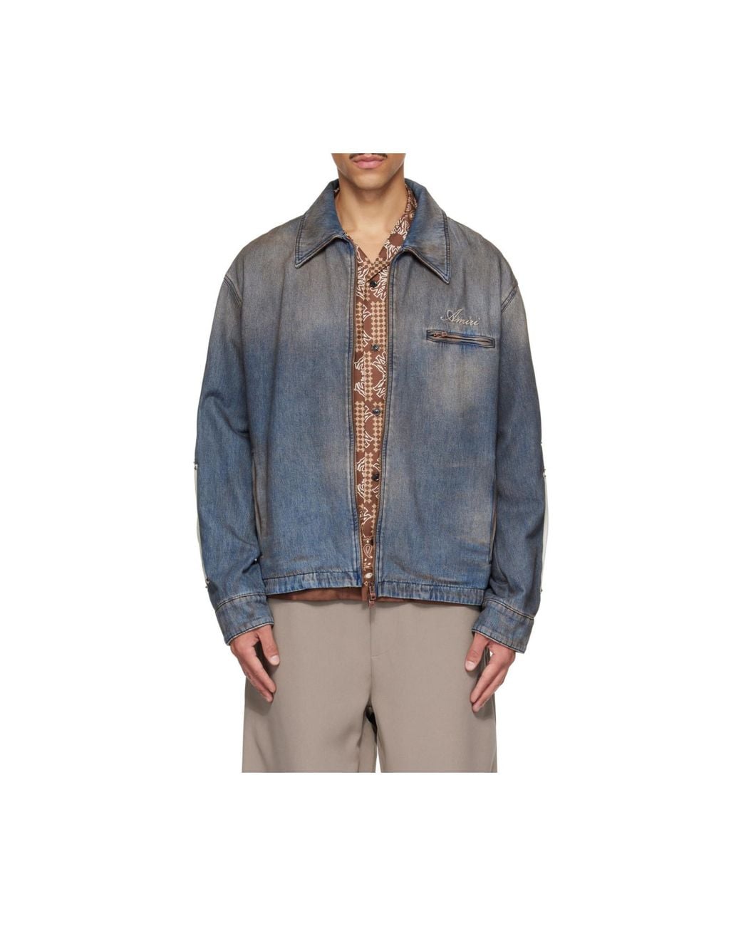Amiri Black Logo Detail Denim Jacket for men