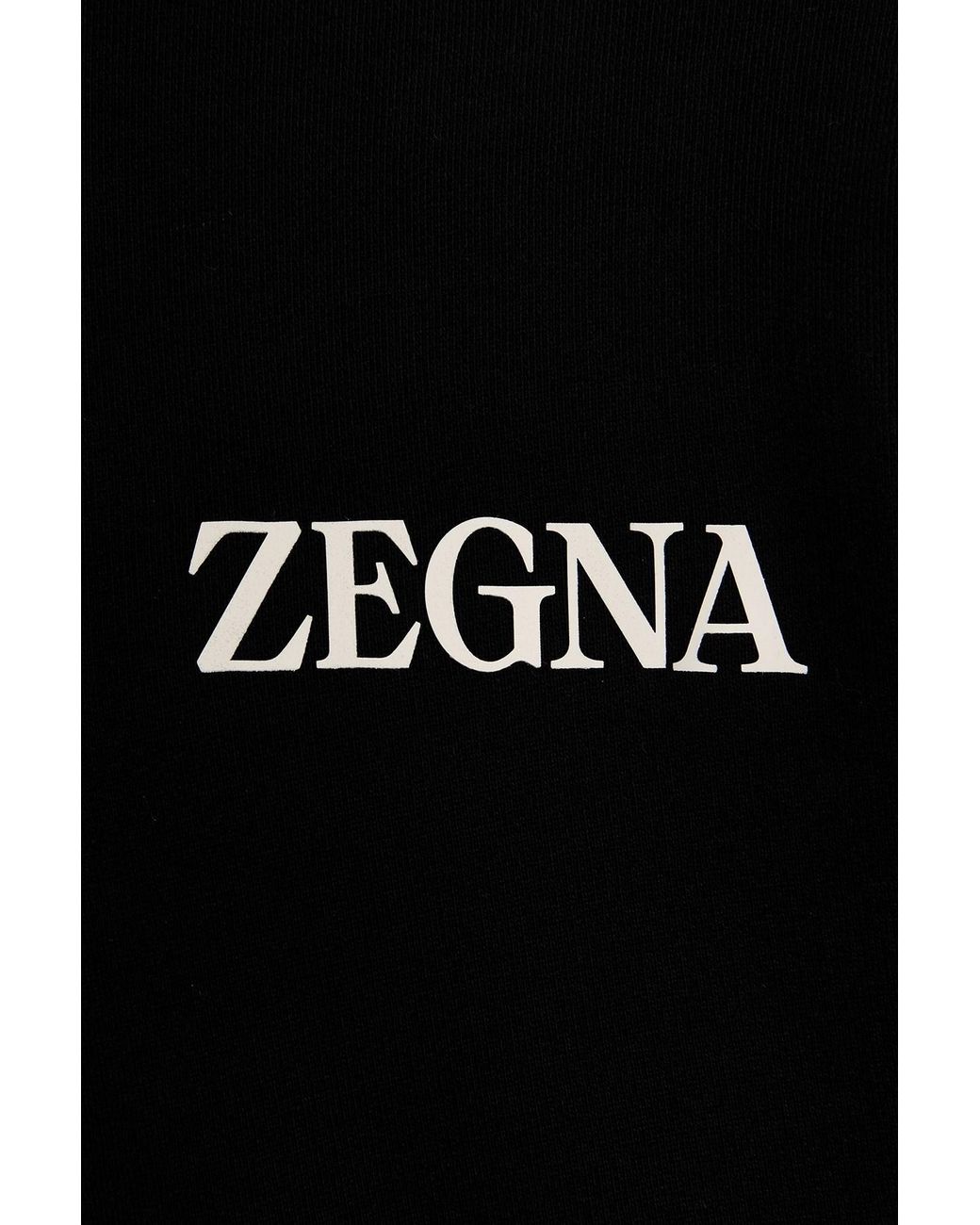 Zegna Black Logo-Printed Crewneck Sweatshirt for men
