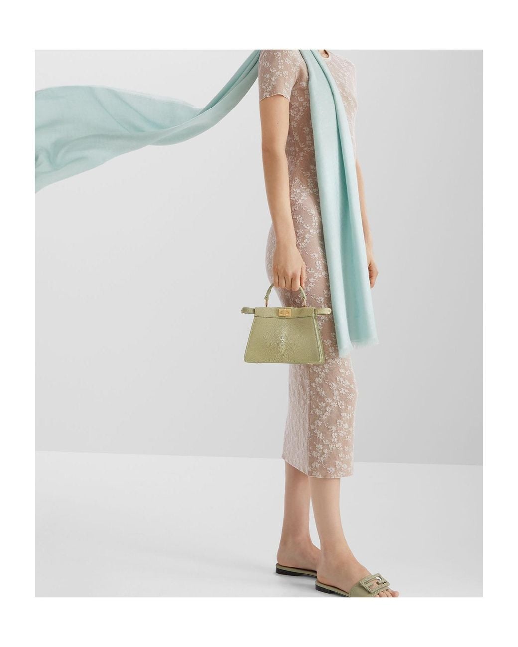 Fendi Metallic Sage Stingray Leather Bag