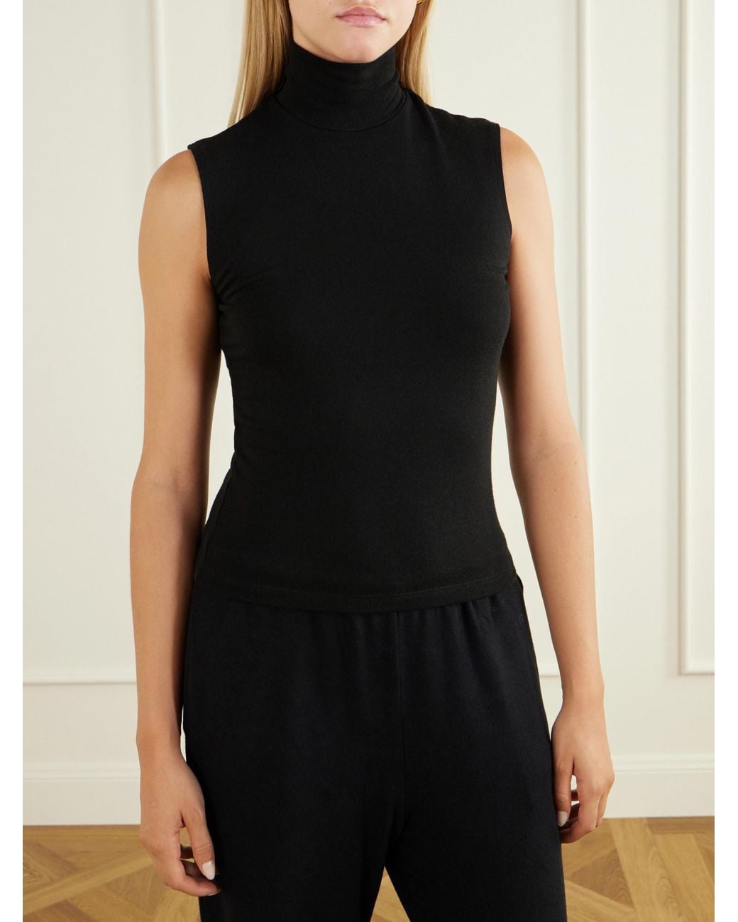 Leset Black Lauren Stretch-Knit Top