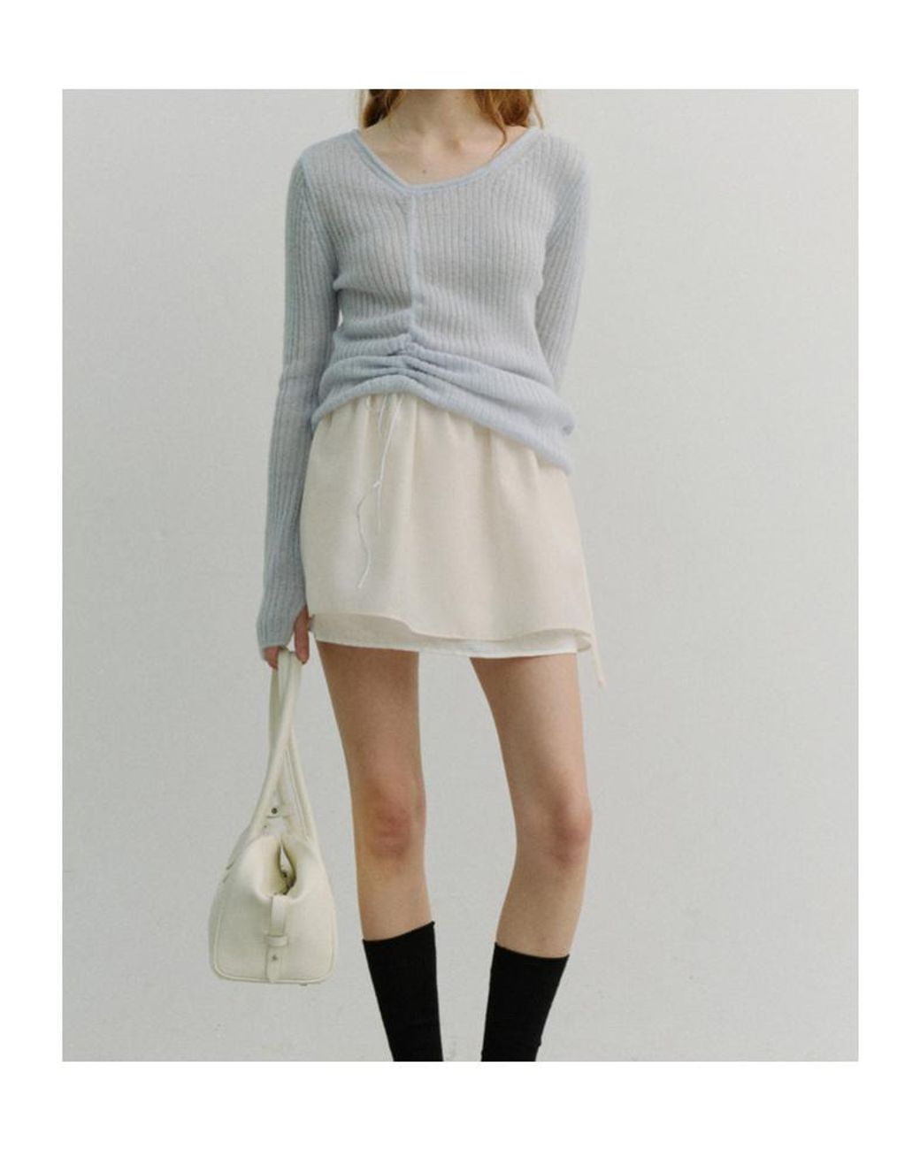DUNST White Layered Mini Skirt
