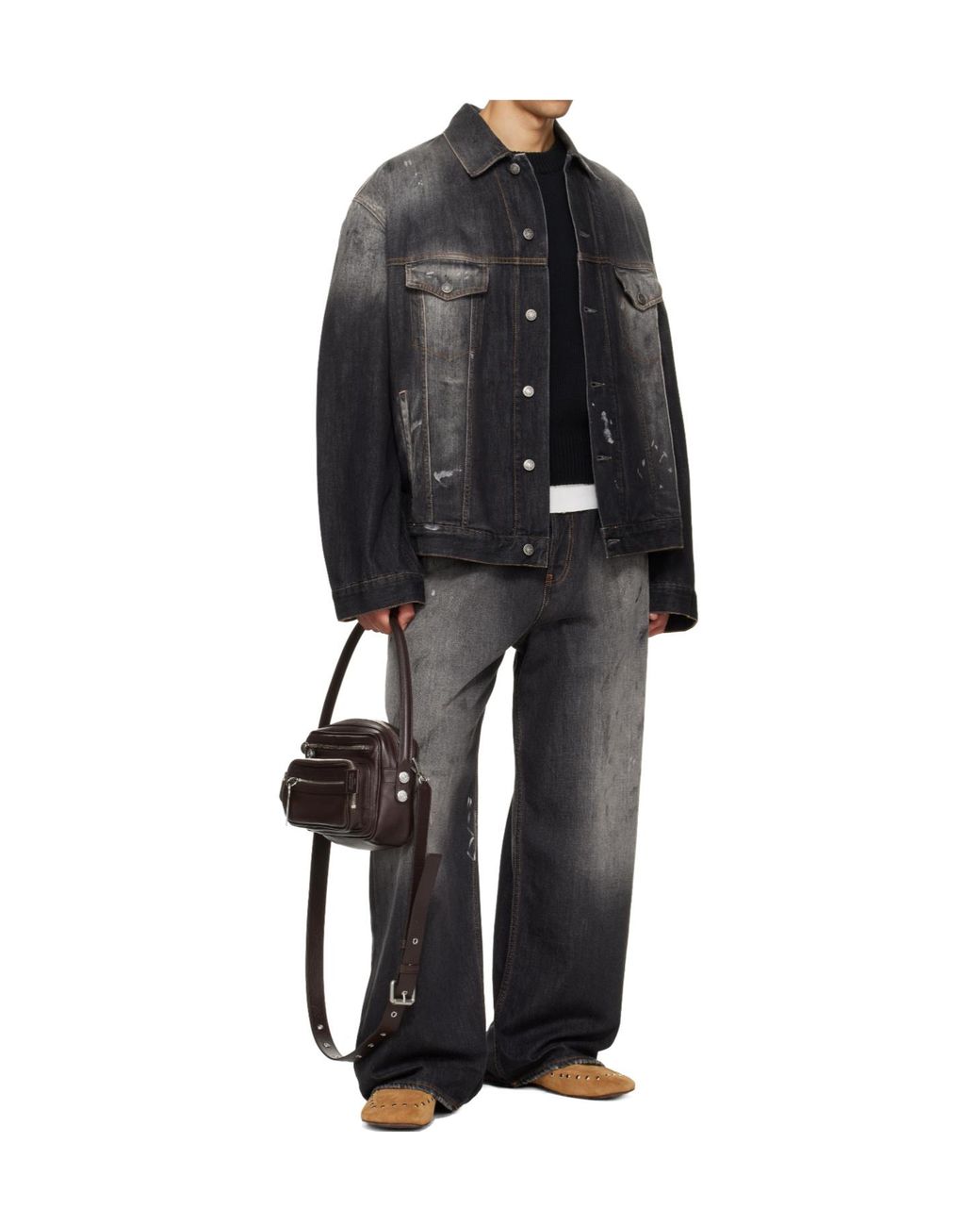 Acne Black Buttoned Denim Jacket for men