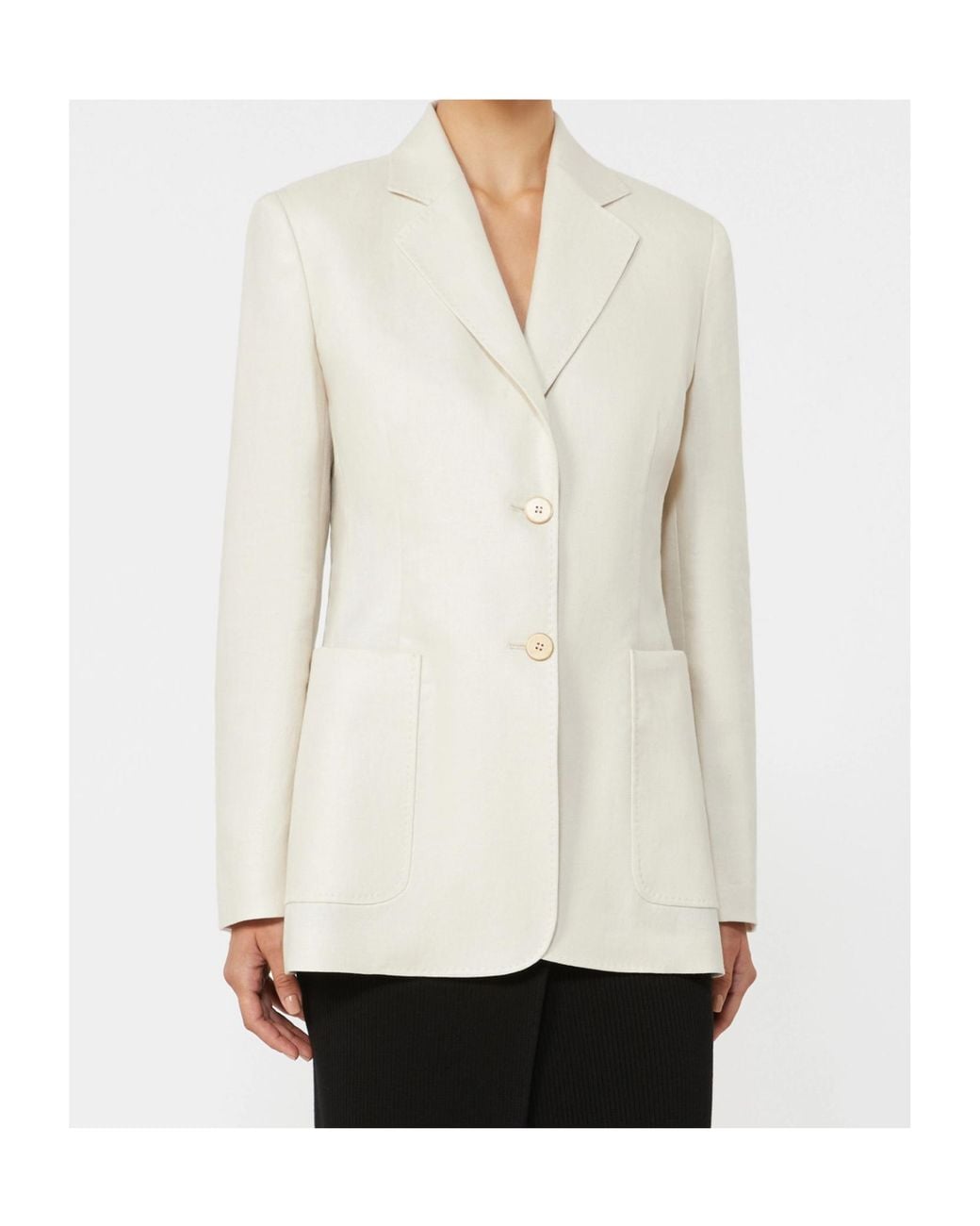Max Mara White Volonta Single-Breasted Blazer