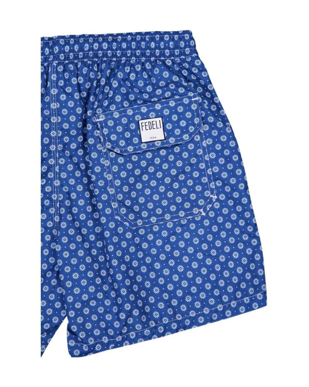 Fedeli Blue Elastic Waist Shorts for men