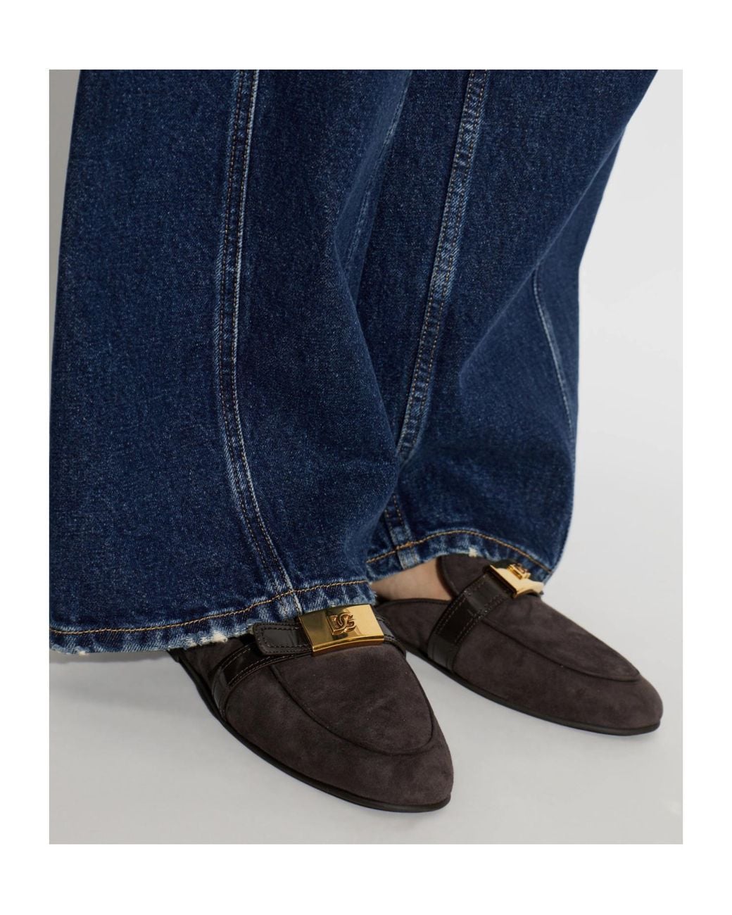Dolce & Gabbana Black Logo Plaque Mules