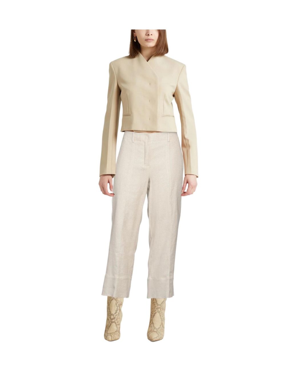 Max Mara White Solid Colour Casual Trousers