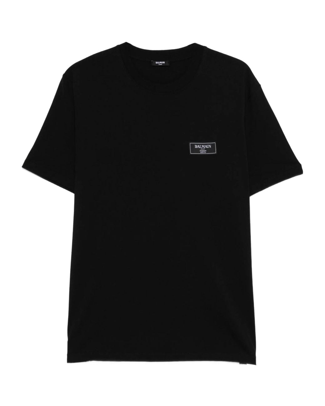 Balmain Black Logo Motif Crewneck T-Shirt for men