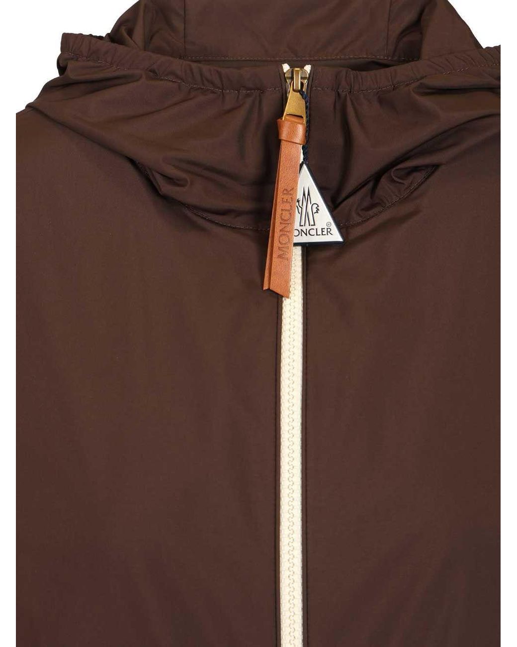 Moncler Brown Zip-Up Hooded Jacket
